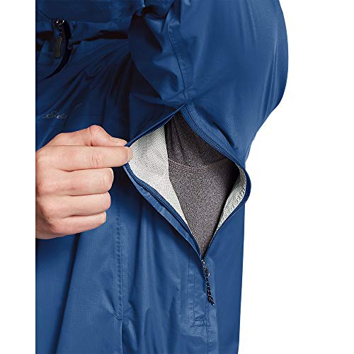 Eddie Bauer Men's Cloud Cap Rain Jacket, Waterproof, Black, X-Large