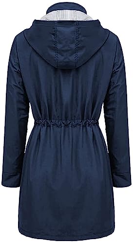 Arthas Women Light Rain Jacket Waterproof Active Outdoor Trench Raincoat with Hood Lightweight Plus Size for Girls