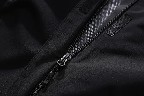 DECKTIN Women's Waterproof Raincoat Lightweight Rain Jacket Detachable Hood Travel Outdoor Black M