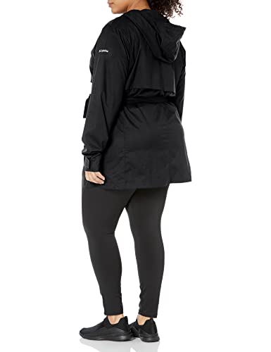 Columbia Women's Plus Size Pardon My Trench Rain Jacket, Black, 2X