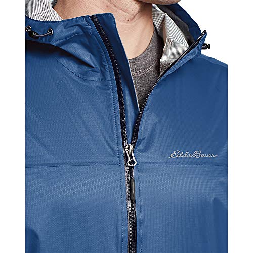 Eddie Bauer Men's Cloud Cap Rain Jacket, Waterproof, Black, X-Large