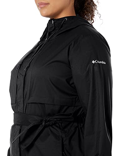 Columbia Women's Plus Size Pardon My Trench Rain Jacket, Black, 2X