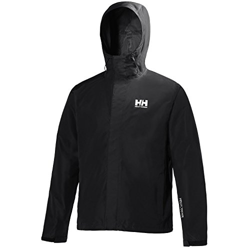 Helly Hansen Men's Seven J Waterproof Windproof Breathable Rain Jacket, 992 Black, Large