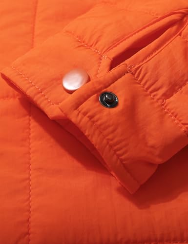 ROJZR Womens Lightweight Quilted Puffer Jackets Oversized Zip Up Packable Padded Jacket Winter Warm Down Coats (Orange-S)