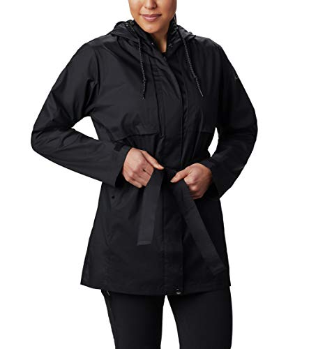 Columbia Women's Plus Size Pardon My Trench Rain Jacket, Black, 2X