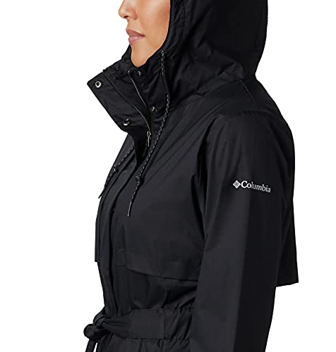 Columbia Women's Plus Size Pardon My Trench Rain Jacket, Black, 2X