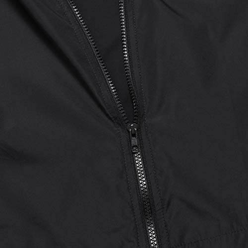 Women's Waterproof Hooded Raincoat Lightweight Rain Jacket Black Windbreaker with Pocket for Outdoor Black XL