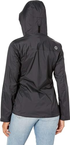 MARMOT Women's PreCip ECO Jacket | Lightweight, Waterproof Jacket for Women, Ideal for Hiking, Jogging, and Camping, 100% Recycled, Black, Large