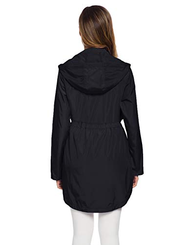 Avoogue Womens Hooded Raincoat Waterproof Jackets For Women Lightweight Rain Jackets Black L