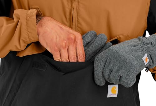 Carhartt Men's Rain Defender Loose Fit Lightweight Packable Anorak, Brown/Black, Medium