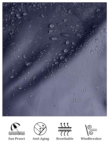 PITINAN Rain Coats for Women Lightweight Waterproof Jackets for Women Hooded Raincoat Packable Rain Jacket for Women Waterproof with Hood Windbreaker Navy Blue L