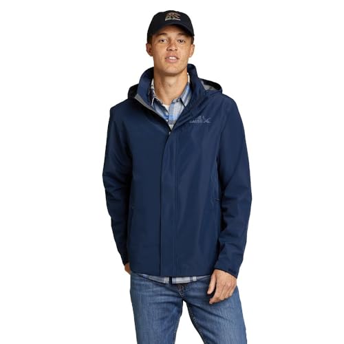 Eddie Bauer Men's Rainfoil Packable Jacket, Medium Indigo Recycled, XX-Large
