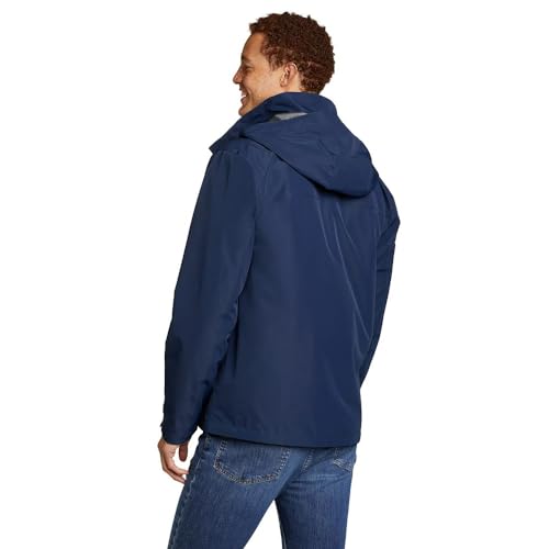 Eddie Bauer Men's Rainfoil Packable Jacket, Medium Indigo Recycled, XX-Large