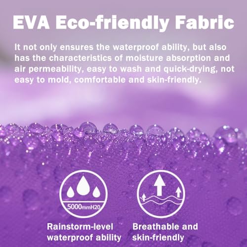 RUISHYY Rain Ponchos for Adults, Reusable EVA Rain Coats Waterproof Hooded Rain Jackets Rainwear for Women Men, Pack of 2