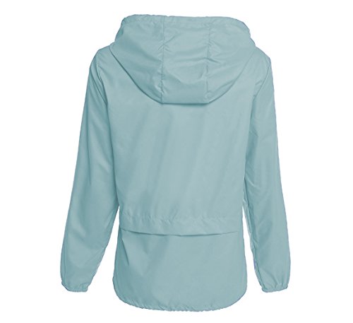 Hount Women's Lightweight Hooded Raincoat Waterproof Packable Active Outdoor Rain Jacket (M, Light Green)