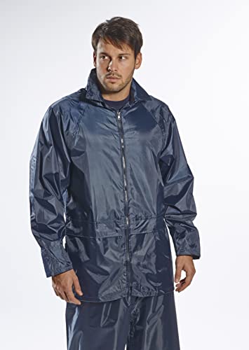 Portwest US440NARL Regular Fit Classic Rain Jacket, Large, Navy