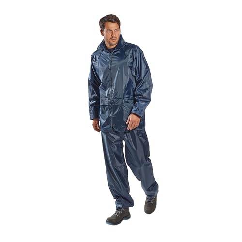 Portwest US440NARL Regular Fit Classic Rain Jacket, Large, Navy