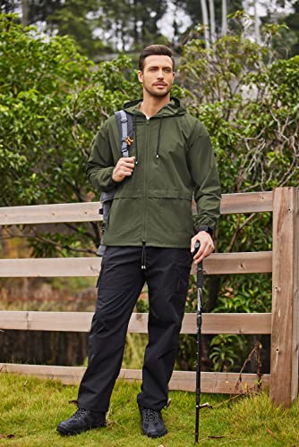 COOFANDY Mens & WoMens Raincoat Waterproof Adult Rain Jacket Reusable Rain Poncho with Hood