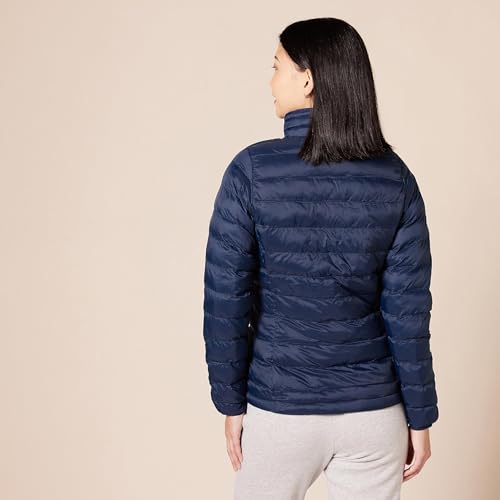 Amazon Essentials Women's Lightweight Long-Sleeve Water-Resistant Packable Puffer Jacket (Available in Plus Size), Navy, Large