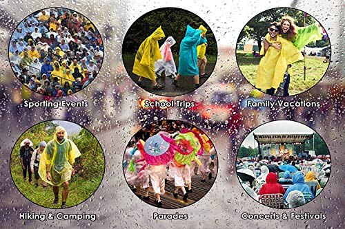 Cosowe Rain Ponchos for Adults Reusable, 2 Pcs Raincoats for Women Men with Hood (A-Adults Poncho-White)