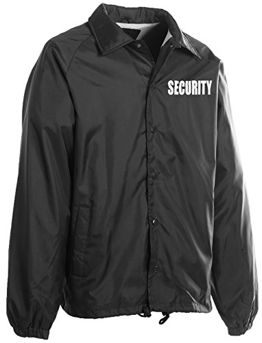 First Class 100% Nylon Windbreaker with Securtiy I.D. (Black)-3XL