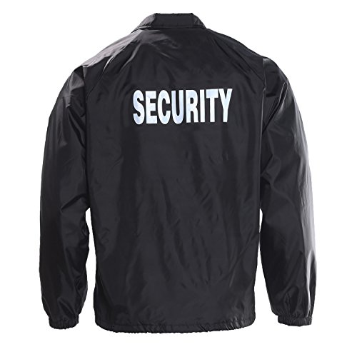 First Class 100% Nylon Windbreaker with Securtiy I.D. (Black)-3XL