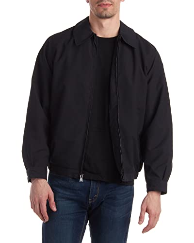 Perry Ellis Men’s Jacket – Casual Lightweight Water Resistant Microfiber Windbreaker Golf Coat (S-XL), Size X-Large, Black