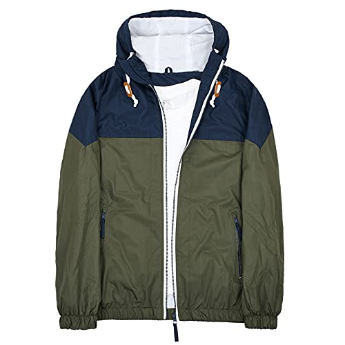 MADHERO Mens Windbreaker Jacket Lightweight 90s Retro Wind Breakers Navy Army Size S
