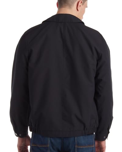 Perry Ellis Men’s Jacket – Casual Lightweight Water Resistant Microfiber Windbreaker Golf Coat (S-XL), Size X-Large, Black
