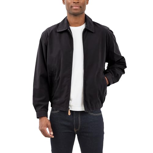 LONDON FOG Men's Auburn Zip-Front Golf Jacket (Regular & Big-Tall Sizes), Black, 3XL Big