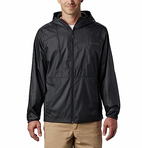 Columbia mens Flashback Windbreaker Jacket, Water Resistant Jacket, Black, X-Large US