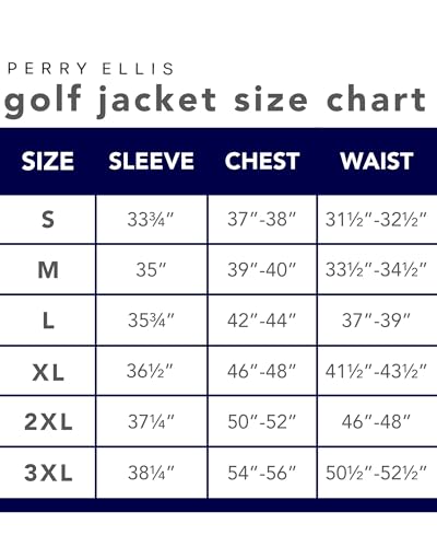 Perry Ellis Men’s Jacket – Casual Lightweight Water Resistant Microfiber Windbreaker Golf Coat (S-XL), Size X-Large, Black