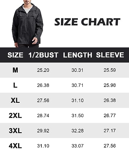 SWISSWELL Rain Jacket Men Waterproof Windbreaker, Lightweight Hooded Raincoat for Daily Casual