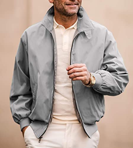 Weatherproof Original Mens Golf Jacket (Mens Windbreaker) Classic Mens Light Jacket (X-Large, Fog)