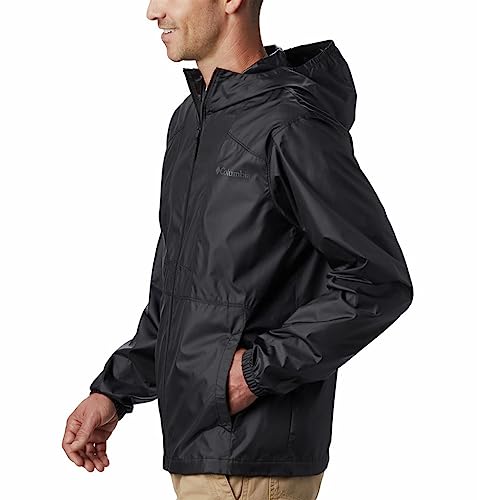 Columbia mens Flashback Windbreaker Jacket, Water Resistant Jacket, Black, X-Large US