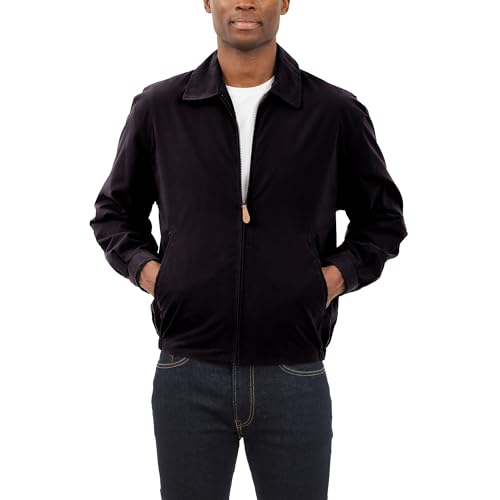 LONDON FOG Men's Auburn Zip-Front Golf Jacket (Regular & Big-Tall Sizes), Black, 3XL Big