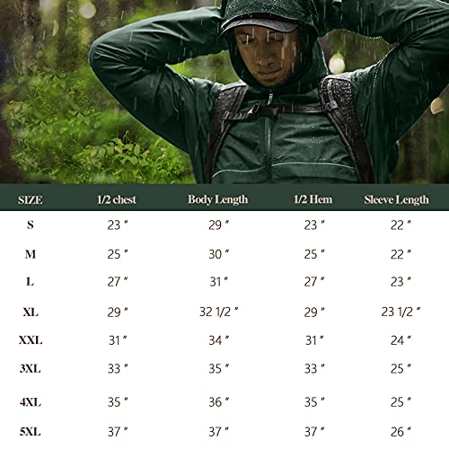 TIHEEN Mens Waterproof Windbreaker Rain Jacket Lightweight Hooded Raincoat Packable Lightweight Rain Coat(Navy,2XL)