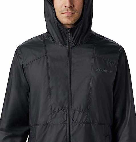 Columbia mens Flashback Windbreaker Jacket, Water Resistant Jacket, Black, X-Large US