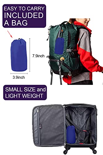 LOMON Women Waterproof Raincoat Hooded Lightweight Windbreaker Outdoor Anorak Jacket Royal blue L