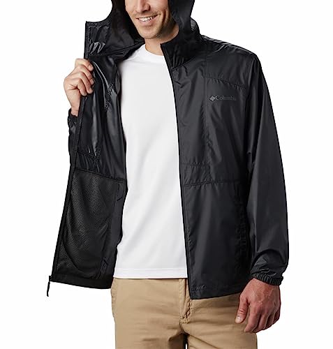 Columbia mens Flashback Windbreaker Jacket, Water Resistant Jacket, Black, X-Large US