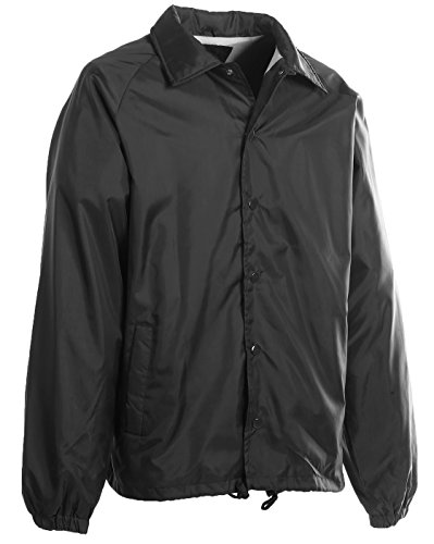 First Class 100% Nylon Windbreaker (US, Alpha, Medium, Regular, Regular, Black)