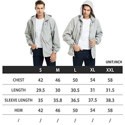 MYJAJAYI Mens Lightweight Windbreaker Waterproof Rain Jacket Hooded Windbreaker Jacket with Zipper Closure Red S