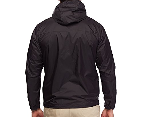 Tommy Hilfiger Men's Lightweight Breathable Waterproof Hooded Jacket, Black, XXX-Large