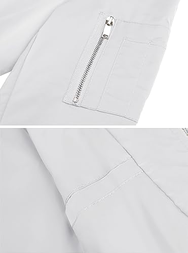 MAGCOMSEN Mens White Jacket Lightweight Windbreaker Jackets Casual Bomber Jacket Light Spring Jackets,XL