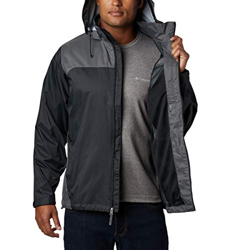 Columbia Men's Glennaker Lake Rain Jacket, Black/Grill, X-Large