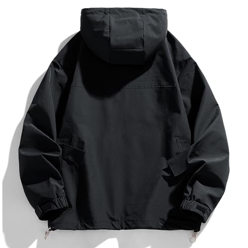 FoxQ Mens Jacket Casual Lightweight Hooded Windbreaker softshell Easy-Care Zip-Up Versatile Outdoor Comfort Activities Coat