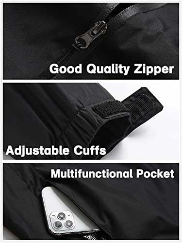 GIISAM Mens Rain Jacket Waterproof with Hood Lightweight Rain Coat Soft Shell Windbreaker Jackets for Men Hiking Travel Black