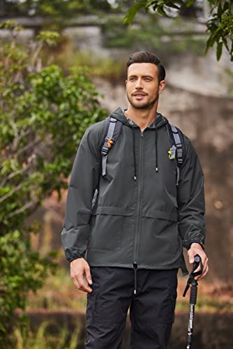 COOFANDY Mens Foldable Raincoat Waterproof Breathable Golf Rain Jackets for Men
