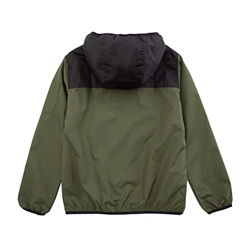 Rokka&Rolla Boys' Lightweight Water-Resistant Jersey-Lined Hooded Windbreaker Jacket