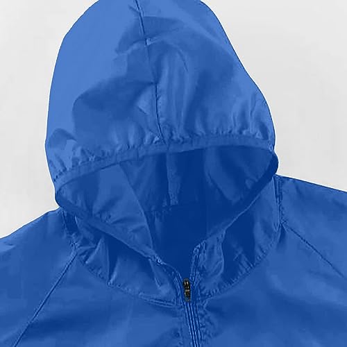 Binmer Sun Protection Jacket Light Thin Breathable Windbreaker Men Lightning of Deals Today A-Blue